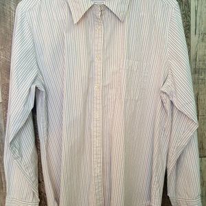 Lavender, Black & White Pinstripe Button Down